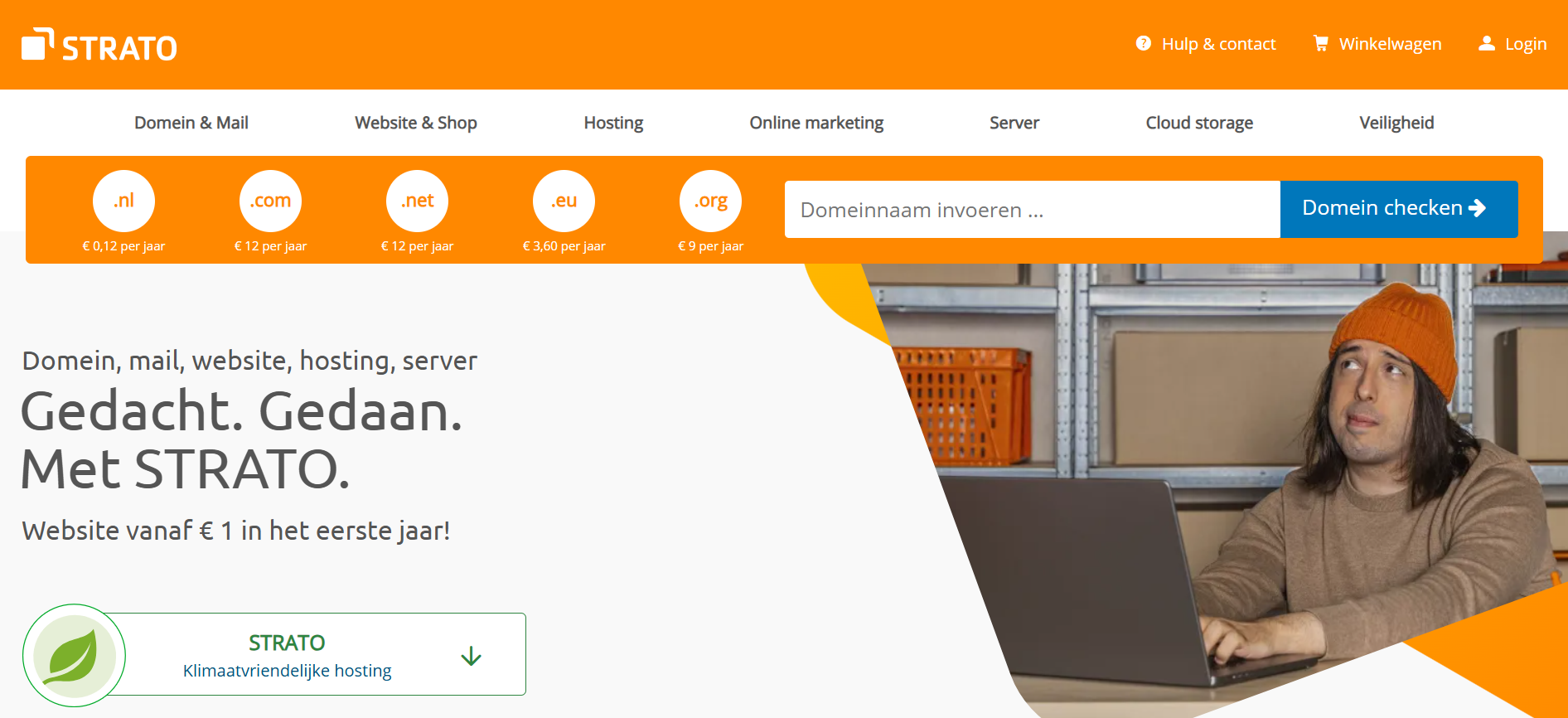 Strato hosting, domeinnaam en support